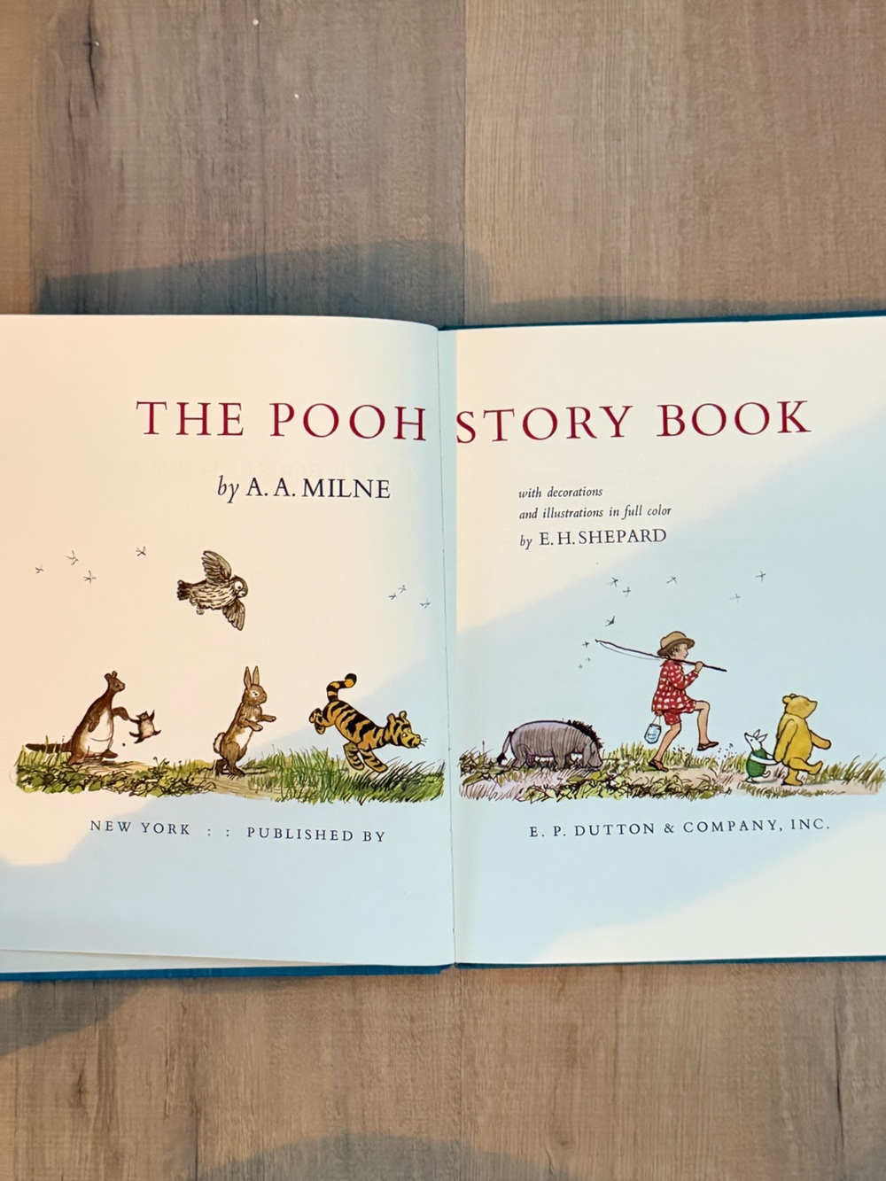 1965 Vintage “The Pooh Story Book” Classic Blue Illustrated Children's Book